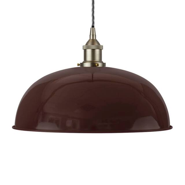 SE Home Burgundy Red Worcester Pendant Light - Brushed Chrome - Grey Twisted - image 1