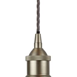 SE Home Burgundy Red Worcester Pendant Light - Brushed Chrome - Grey Twisted - thumbnail 2