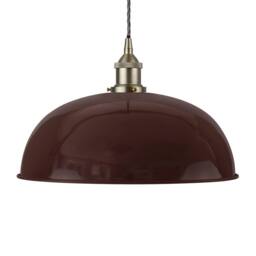 SE Home Burgundy Red Worcester Pendant Light - Brushed Chrome - Grey Twisted