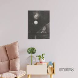 "Artery8 Angel of Certitude & Questioning Eye Redon Canvas Wall Art in Grey - Size: W18"" x H24""" - thumbnail 3