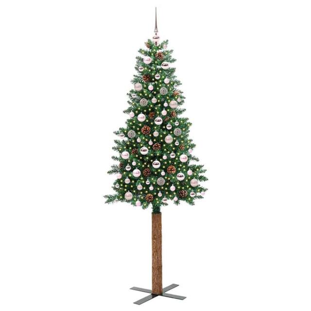 Berkfield Home Elegant Slim Christmas Tree Green 210 cm PVC & Solid Pine wood - image 1
