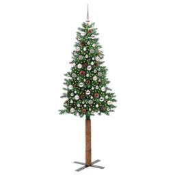 Berkfield Home Elegant Slim Christmas Tree Green 210 cm PVC & Solid Pine wood - thumbnail 1