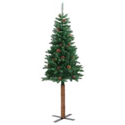 Berkfield Home Elegant Slim Christmas Tree Green 210 cm PVC & Solid Pine wood - thumbnail 5
