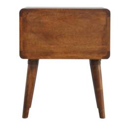 Direct Wicker Solid Wood Curved Chestnut Bedside, 2 Drawers in Dark Brown - Size: 1 Pack - thumbnail 7