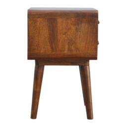 Direct Wicker Solid Wood Curved Chestnut Bedside, 2 Drawers in Dark Brown - Size: 1 Pack - thumbnail 6