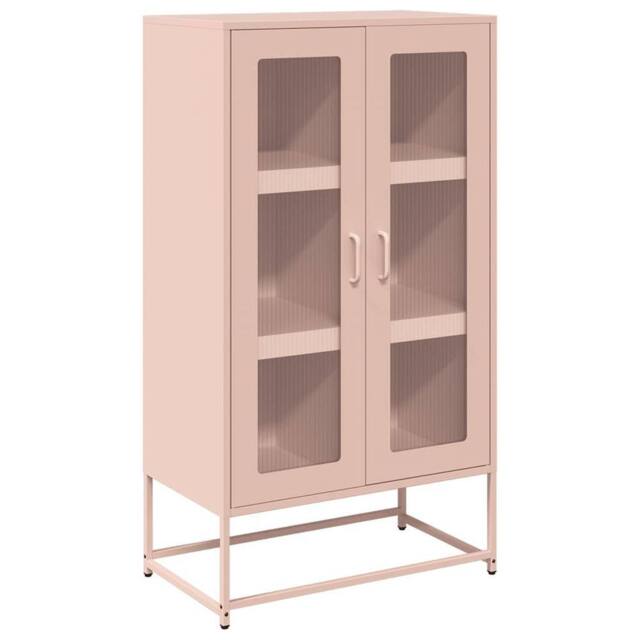 Berkfield Home Highboard Pink 68x39x123 cm Steel - Size: 68 x 39 x 123 cm - image 1