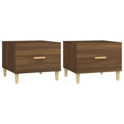 Berkfield Home Coffee Tables 2 pcs Brown Oak 50x50x40 cm Engineered Wood - Size: 50 x 50 x 40 cm - thumbnail 2