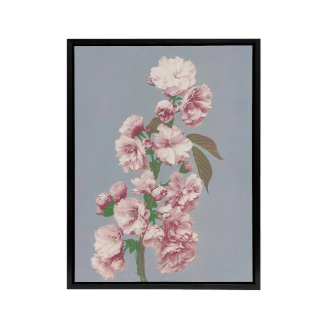 "Artery8 Cherry Blossom Flower Bloom Framed Canvas Wall Art Print Ogawa Kazumasa in Pink - Size: W12"" x H16""" - image 1