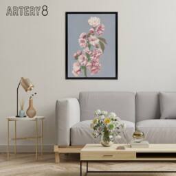 "Artery8 Cherry Blossom Flower Bloom Framed Canvas Wall Art Print Ogawa Kazumasa in Pink - Size: W12"" x H16""" - thumbnail 3
