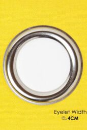 Homescapes Plain Cotton Ready Made Eyelet Curtain Pair in Yellow - Size: 140 cm width x 229 cm drop - thumbnail 4