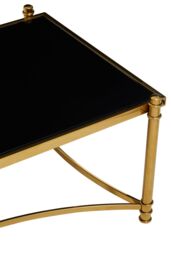 Orsina Stylish Clear & Silver Coffee Table, Spacious Glass Topped Table, Modern Metallic Finished Coffee Table in Gold - thumbnail 2