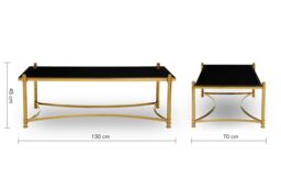 Orsina Stylish Clear & Silver Coffee Table, Spacious Glass Topped Table, Modern Metallic Finished Coffee Table in Gold - thumbnail 4