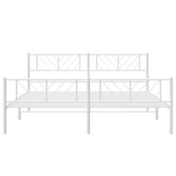 Berkfield Home Metal Bed Frame with Headboard & Footboard White 193x203 cm - thumbnail 6