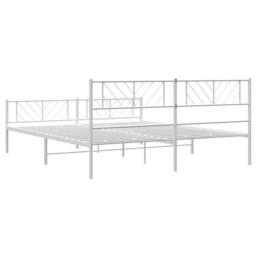 Berkfield Home Metal Bed Frame with Headboard & Footboard White 193x203 cm - thumbnail 8