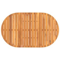 Berkfield Home Garden Dining Table Oval 150x90x75 cm Solid Wood Acacia in Brown - Size: 150 x 90 x 75 cm - thumbnail 8