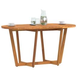 Berkfield Home Garden Dining Table Oval 150x90x75 cm Solid Wood Acacia in Brown - Size: 150 x 90 x 75 cm - thumbnail 4