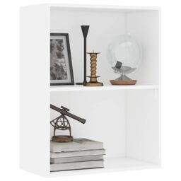 Berkfield Home 2-Tier Book Cabinet White 60x30x76.5 cm Engineered Wood - thumbnail 3