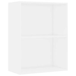 Berkfield Home 2-Tier Book Cabinet White 60x30x76.5 cm Engineered Wood - thumbnail 2