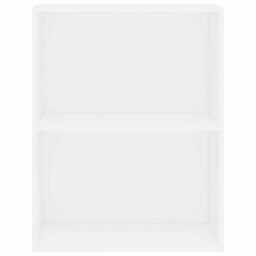 Berkfield Home 2-Tier Book Cabinet White 60x30x76.5 cm Engineered Wood - thumbnail 4