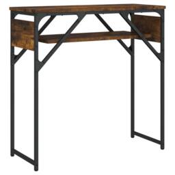 Berkfield Home Console Table with Shelf Smoked Oak 75x30x75cm Engineered Wood in Brown - Size: 75 x 30 x 75 cm