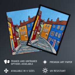Artery8 Colourful Houses Bridlington East Yorkshire Framed Art Print - Size: A4 - thumbnail 2