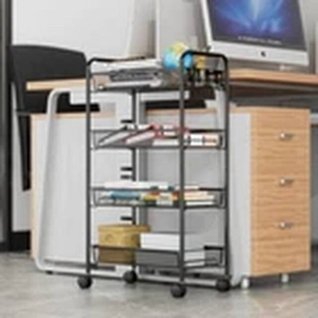 Havendro Free Standing 4 Tier Kitchen Storage Cart Trolley Wheels in Black - image 1