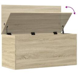 Berkfield Home Storage Box Sonoma Oak 100x42x46 cm Engineered Wood in Light Tan - Size: 100 x 42 x 46 cm - thumbnail 8