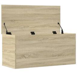 Berkfield Home Storage Box Sonoma Oak 100x42x46 cm Engineered Wood in Light Tan - Size: 100 x 42 x 46 cm - thumbnail 7