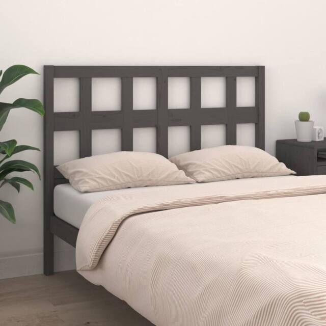Berkfield Home Beautiful Bed Headboard Grey 205.5x4x100 cm Solid Wood Pine - image 1