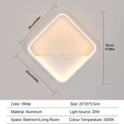 EONLION Modern LED Wall Lamp 3000J Light Aluminium Indoor Scones 20W in White - thumbnail 2