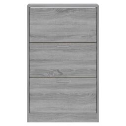 Berkfield Home Shoe Cabinet Grey Sonoma 63x24x103 cm Engineered Wood - Size: 63 x 24 x 103 cm - thumbnail 4