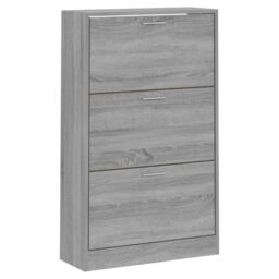 Berkfield Home Shoe Cabinet Grey Sonoma 63x24x103 cm Engineered Wood - Size: 63 x 24 x 103 cm - thumbnail 3