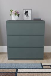 Home Discount Vida Designs Denver 3 Drawer Chest of Drawers Storage in Green - thumbnail 3