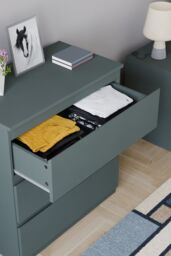 Home Discount Vida Designs Denver 3 Drawer Chest of Drawers Storage in Green - thumbnail 5