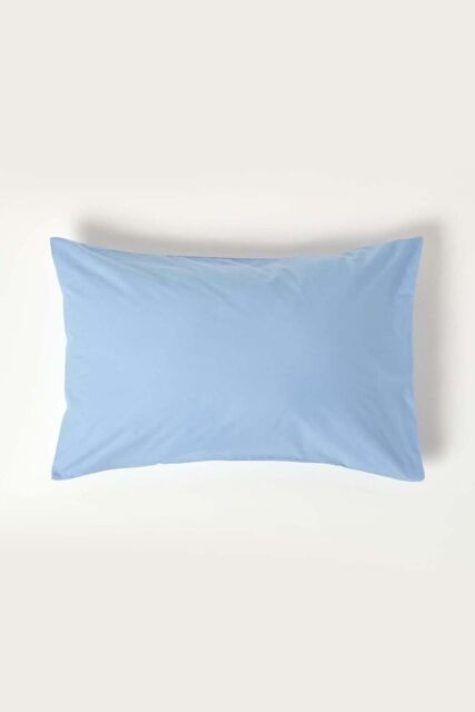 Homescapes Egyptian Cotton Housewife Pillowcase 200 TC, Standard Size in Blue - image 1