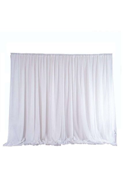 Neel Blue 4x8 Metres Ice Silk Backdrop Wrinkle-Free Polyester Background Curtain Drapes in White - image 1