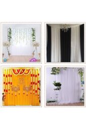 Neel Blue 4x8 Metres Ice Silk Backdrop Wrinkle-Free Polyester Background Curtain Drapes in White - thumbnail 5
