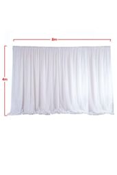 Neel Blue 4x8 Metres Ice Silk Backdrop Wrinkle-Free Polyester Background Curtain Drapes in White - thumbnail 2