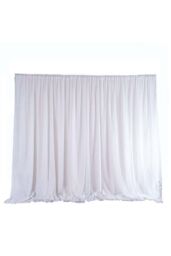 Neel Blue 4x8 Metres Ice Silk Backdrop Wrinkle-Free Polyester Background Curtain Drapes in White