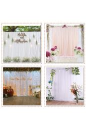 Neel Blue 4x8 Metres Ice Silk Backdrop Wrinkle-Free Polyester Background Curtain Drapes in White - thumbnail 6