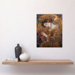 "Artery8 Asleep Gustav Klimt-Inspired Portrait Of A Woman Bedroom Unframed Wall Art Print Poster Home Decor Premium - Size: W12"" x H16""" - thumbnail 4