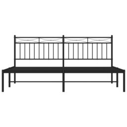 Berkfield Home Metal Bed Frame with Headboard Black 180x200 cm Super King - thumbnail 5