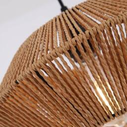 NIVOR 1 - Light Natural Boho Woven Rattan Pendant Adjustable E27 Chandelier in Brown - thumbnail 9