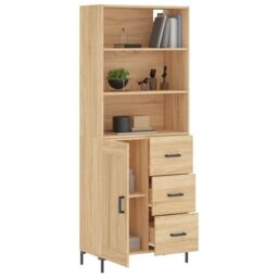 Berkfield Home Highboard Sonoma Oak 69.5x34x180 cm Engineered Wood in Brown - thumbnail 3