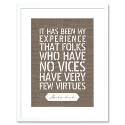 "Artery8 Wall Art Print Dictionary Page Quote Abraham Lincoln Vices Virtues Artwork Framed 9X7 Inch in White - Size: W7"" x H9""" - thumbnail 1