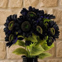 Leaf Pack of 6 x 88cm Purple Artificial Sunflower 18 heads Premium - Size: 6 x 88 cm - thumbnail 1