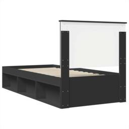 Berkfield Home Bed Frame with Headboard Black 90 x 190 cm Solid Pine Wood - thumbnail 9