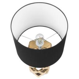 Wyld and Coco Table Lamp - Golden Ceramic Base Black Drum Shade in Gold - thumbnail 6