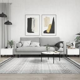 Berkfield Home Coffee Tables 2 pcs High Gloss White 50x46x35 cm Engineered Wood - Size: 50 x 46 x 35 cm - thumbnail 2