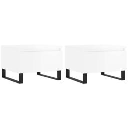 Berkfield Home Coffee Tables 2 pcs High Gloss White 50x46x35 cm Engineered Wood - Size: 50 x 46 x 35 cm
